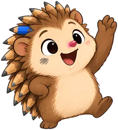 Quill the hedgehog waving